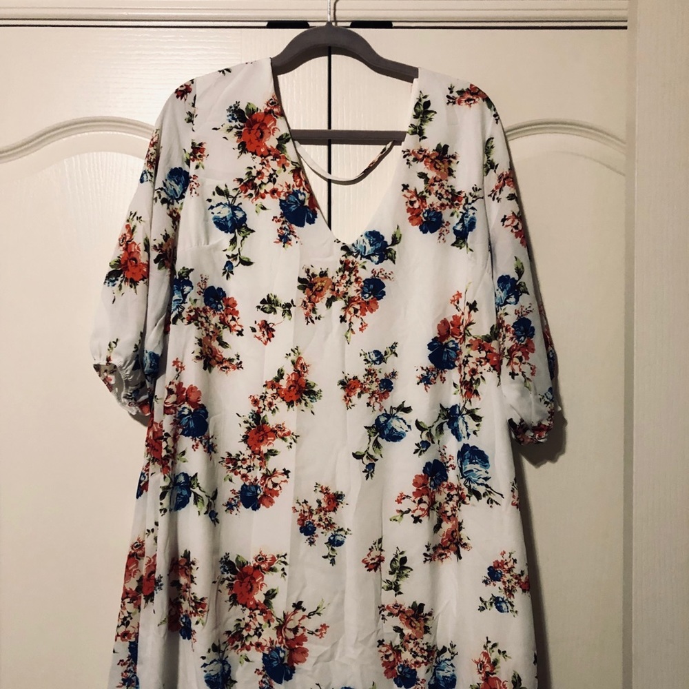 NWT floral dress with low back and strap
